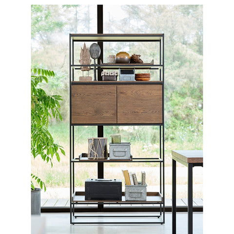 RIVOLI Display Unit 1.8M - Oak & Black - innovatec.com.au