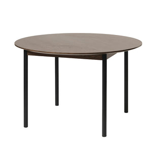 LATINA Round Dining Table 120cm -  Dark Brown / Black