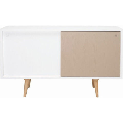 Locke Sideboard In White And Taupe Grey