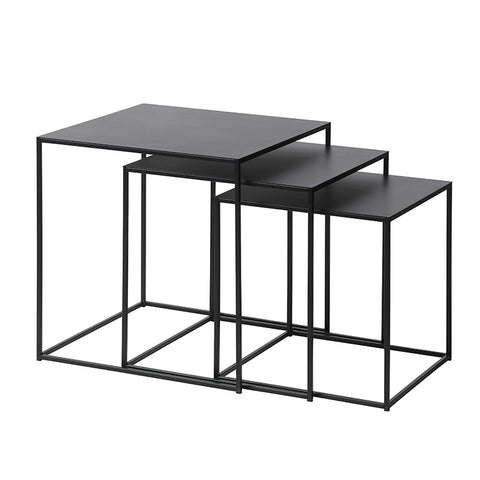 PEBBLE Nest of 3 Tables 50x50cm - Black