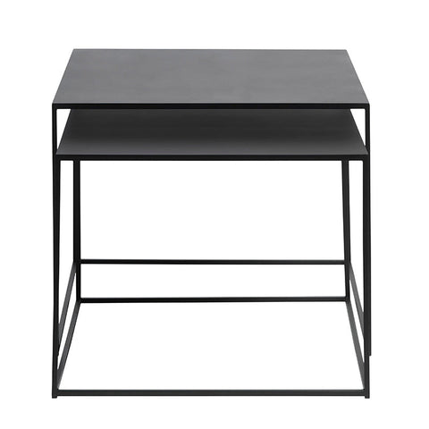 PEBBLE Nest of 2 Tables 65x60cm - Black - innovatec.com.au