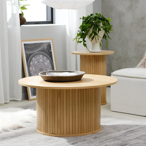 NOLA Round Coffee Table 90cm - Natural - innovatec.com.au