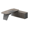 MADDOK Executive Desk with Right Return 200cm - Chocolate & Charcoal Grey