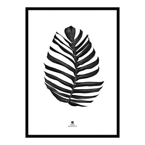 Large Jungle Leaf Print in Black Frame