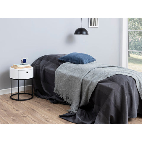 POLON Bedside Table 40cm - White & Black - innovatec.com.au