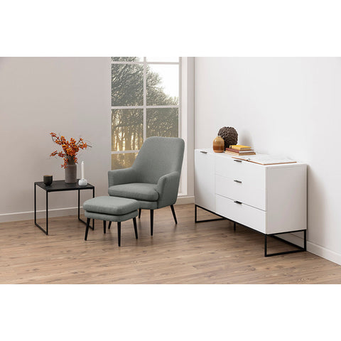 KENDRA Lounge Chair with Footstool - Grey - innovatec.com.au