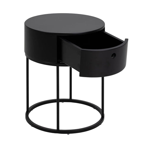 POLON Bedside Table 40cm - Black - innovatec.com.au