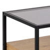 RANDOLF Side Bedside Table 40cm - Natural & Black