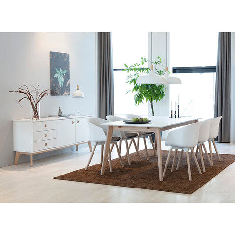 LIDAN Dining Chair - White & Natural - innovatec.com.au