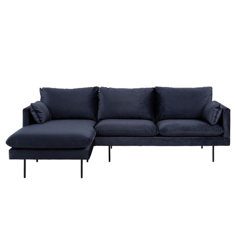 AKEMI 3 Seater Sofa with Left Chaise - Blue - innovatec.com.au