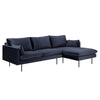 AKEMI 3 Seater Sofa with Right Chaise - Blue
