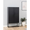 NEWTON Tall Sideboard Cabinet Unit 80cm - Black