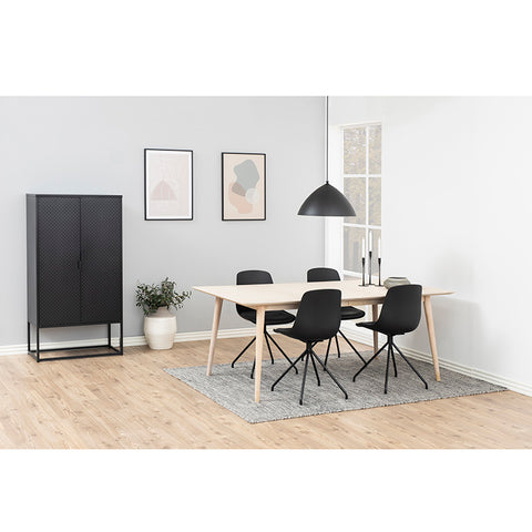 KASPER Tall Sideboard Cabinet Unit 80cm - Black - innovatec.com.au