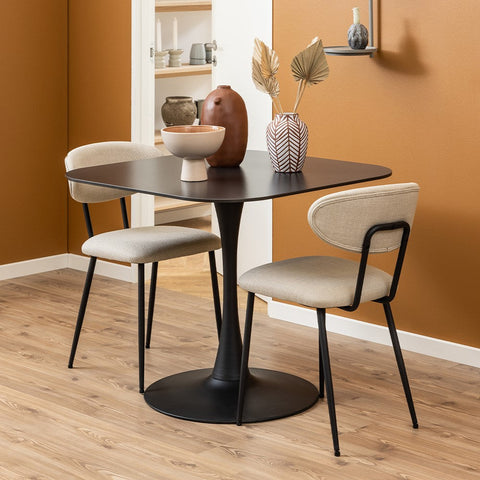 MARTA Square Dining Table 90cm - Black - innovatec.com.au