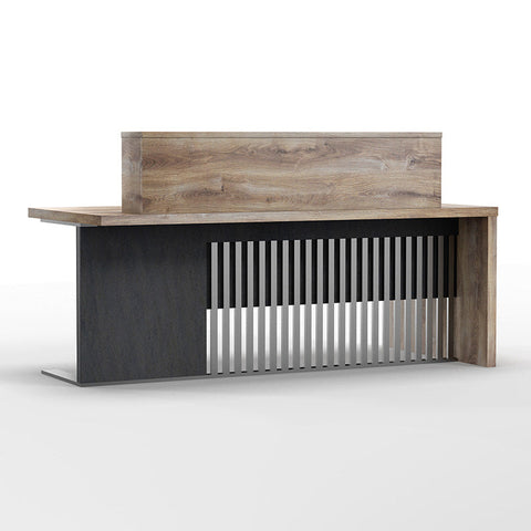 AFTAN Reception Desk Left Panel 180cm - Warm Oak & Black