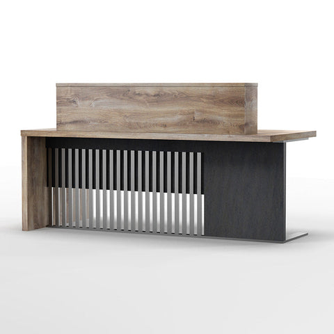 AFTAN Reception Desk Right Panel 180cm - Warm Oak & Black - innovatec.com.au