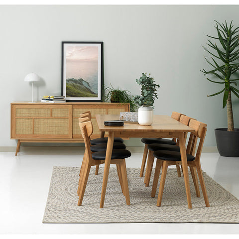 BARRALI Sideboard 180cm -  Natural & Rattan - innovatec.com.au