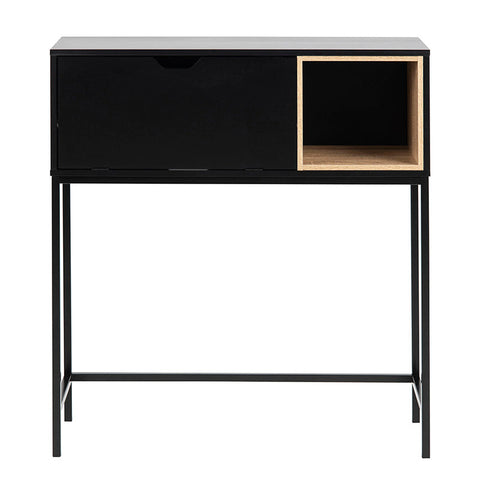 BATLEY Study Desk Console 91.5cm - Black & Natural - innovatec.com.au