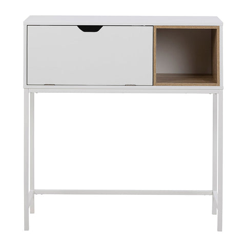 BATLEY Study Desk Console 91.5cm - White & Natural - innovatec.com.au