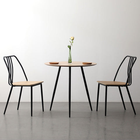 GINNY Round Dining Table 80cm - Natural & Black - innovatec.com.au