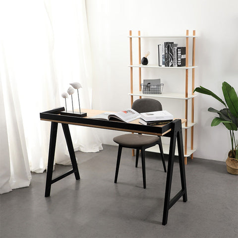 YARA Study Desk 118cm - Black & Natural - innovatec.com.au