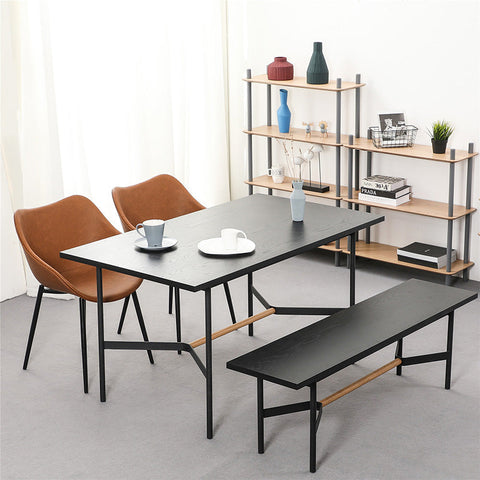 NELLIE Dining Table 150cm - Black & Natural - innovatec.com.au