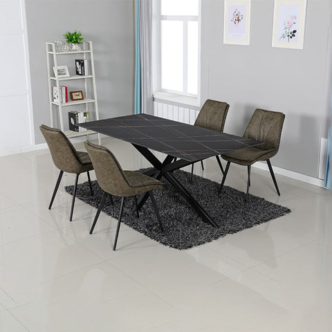 SANDY Sintered Stone Dining Table 180cm - Black - innovatec.com.au