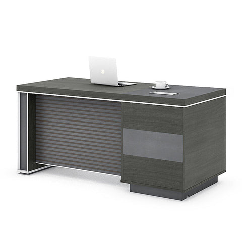 MATEES Executive Desk Reversible 1.6M - Grey/ Brown - innovatec.com.au