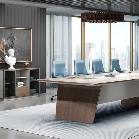 ANDERS Boardroom Table 240cm - Australian Gold Oak & Beige - innovatec.com.au