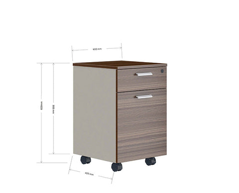 ANDERS Mobile Drawer Cabinet 40cm - Australian Gold Oak & Beige - innovatec.com.au