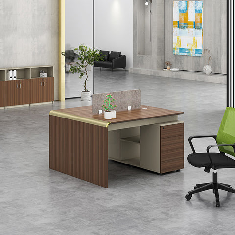 ANDERSON 2 People Back to Back Workstation 1.2M - Australian Gold Oak - innovatec.com.au