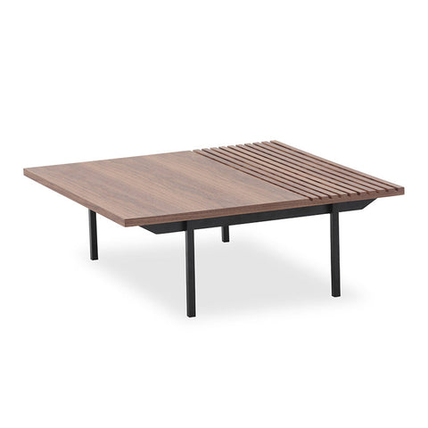 TOZZI Square Coffee Tables 85cm - Walnut & Black - innovatec.com.au