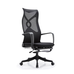 Murry  High Back Office Chair with Retractable Footrest - Black