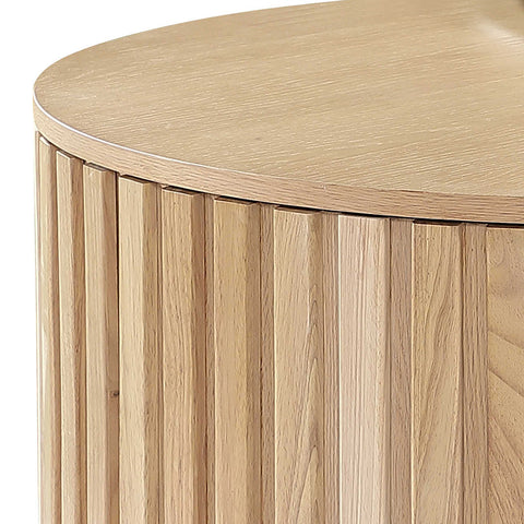 PIPER Nest of 2 Round Coffee Table 65-80cm - Oak - innovatec.com.au