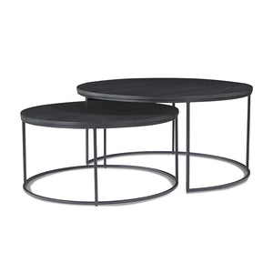 BRANDI Nest of 2 Tables 75/90cm - Black