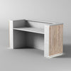 HALO Reception Desk 180cm - Oak / Black on White