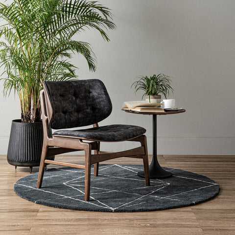 HEATH Lounge Chair - Walnut & Charcoal - innovatec.com.au