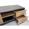 EASTON Executive Desk with Right Return 2.2-2.4m - Warm Oak & Black