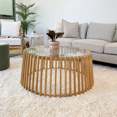 LYNNA Coffee Table  80cm - Oak - innovatec.com.au