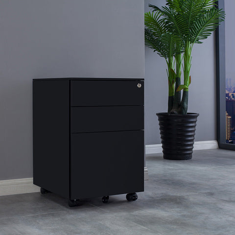 MARLO 3 Drawer Mobile Cabinet - Black - innovatec.com.au