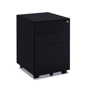 MARLO 3 Drawer Mobile Cabinet - Black