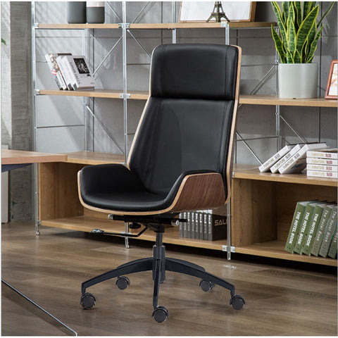 TYLER High Back Office Chair - Walnut & Black - innovatec.com.au