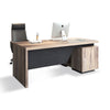 BALDER Executive Desk with Left Return 1.8-2.0M - Warm Oak & Black