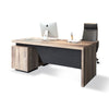 BALDER Executive Desk with Right Return 1.8M-2.0M - Warm Oak & Black