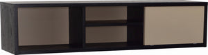 Mabon Wall Mount Shelf Storage Unit - Black & Taupe