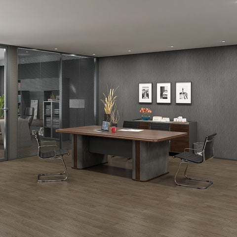 JAGGER Boardroom/ Meeting Table 240cm - Walnut & Grey Colour - innovatec.com.au