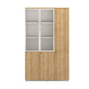 ZIVA Display Cabinet 3 Door Bookcase 120cm -  Kaldi wood + Brown
