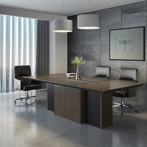 CARTER Boardroom Table  2.4M - Coffee & Charcoal - innovatec.com.au