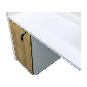 ZIVA Reception Desk 2.4M with Left Panel - Oak & White