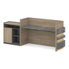 KERAN  Reception Desk 2.44M Right Panel - Acacia Wood & Carbon Grey
